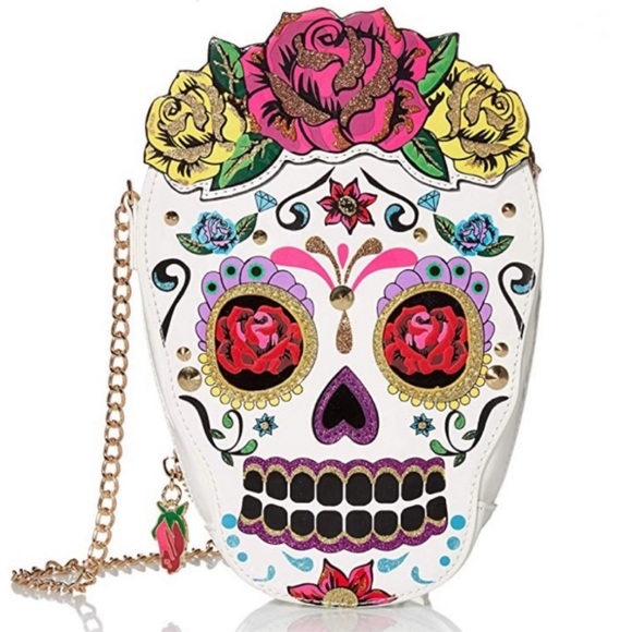 🌀Betsey Johnson Head Case Sugar Skull Crossbody - Picture 1 of 5